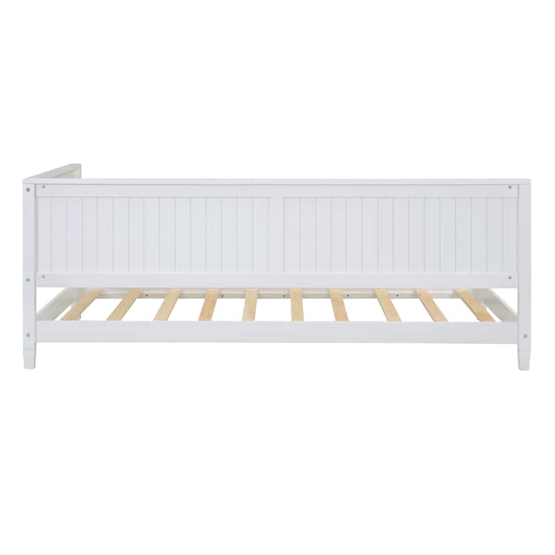 Twin Wood Daybed Sofa Bed with Backrest and Armrest
