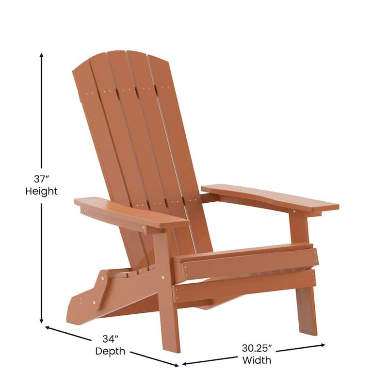 Poly-resin Folding Adirondack Indoor/Outdoor Patio Chair (Set of 4)