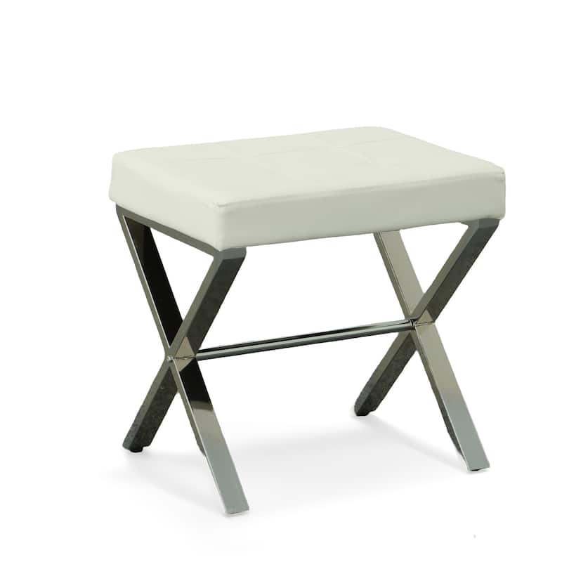 Carolina Living Elisabetta Vanity Bench - White/Chrome