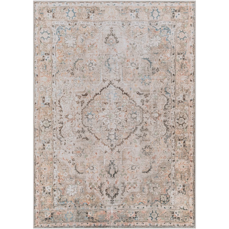 Livabliss Naissac Traditional Medallion Machine Washable Area Rug