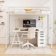 preview thumbnail 5 of 6, Heavy Duty Loft Bed Frame Metal Loft Bed Twin Size w/ Guardrail