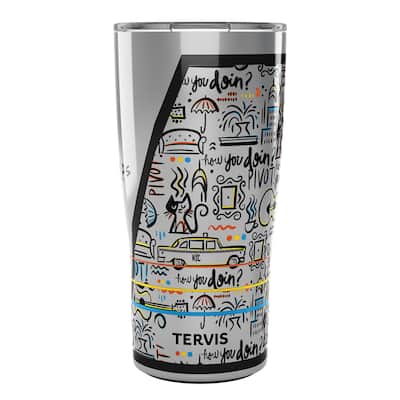 Tervis Traveler Friends Pattern Triple Walled Insulated Travel Tumbler, Stainless Steel - 20oz