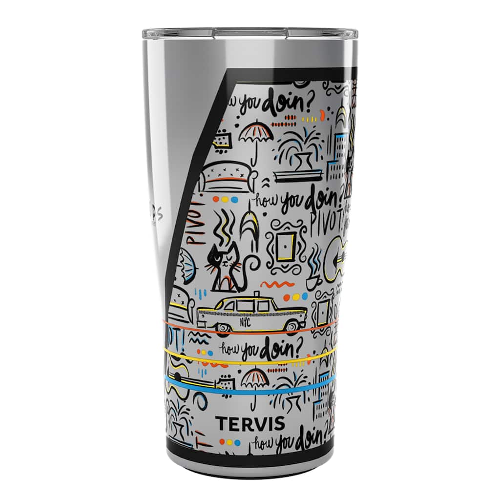 Tervis Traveler Friends Pattern Triple Walled Insulated Travel Tumbler, Stainless Steel - 20oz