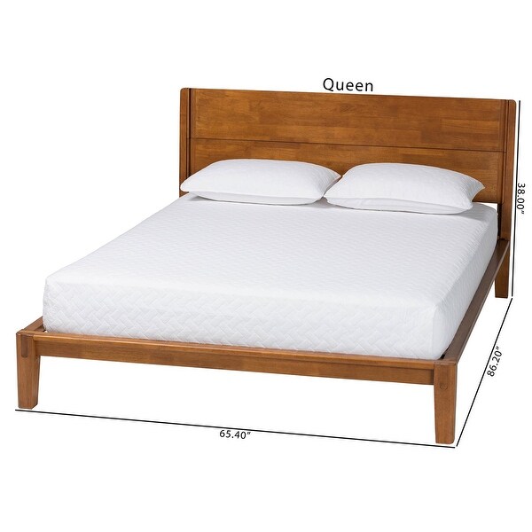 Aldith Japandi Walnut Brown Toolless Assembly Queen Platform Bed