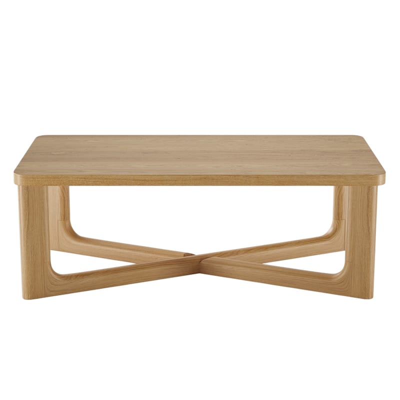 HomeRoots 50" Natural Solid Wood Cross Legs Coffee Table - 50' X '18' X '26