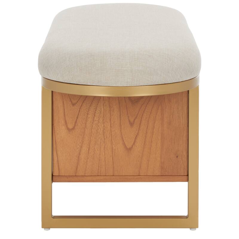 SAFAVIEH Mignon Open Shelf Bench withCushion - 42" W x 15" D x 18" H - 42Wx15Dx18H