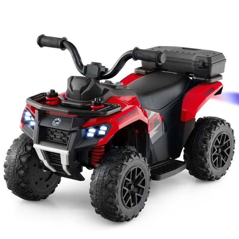 6V Kids Ride On ATV with Spray Function and Storage Box with Music - 27" x 16" x 17" (L x W x H)