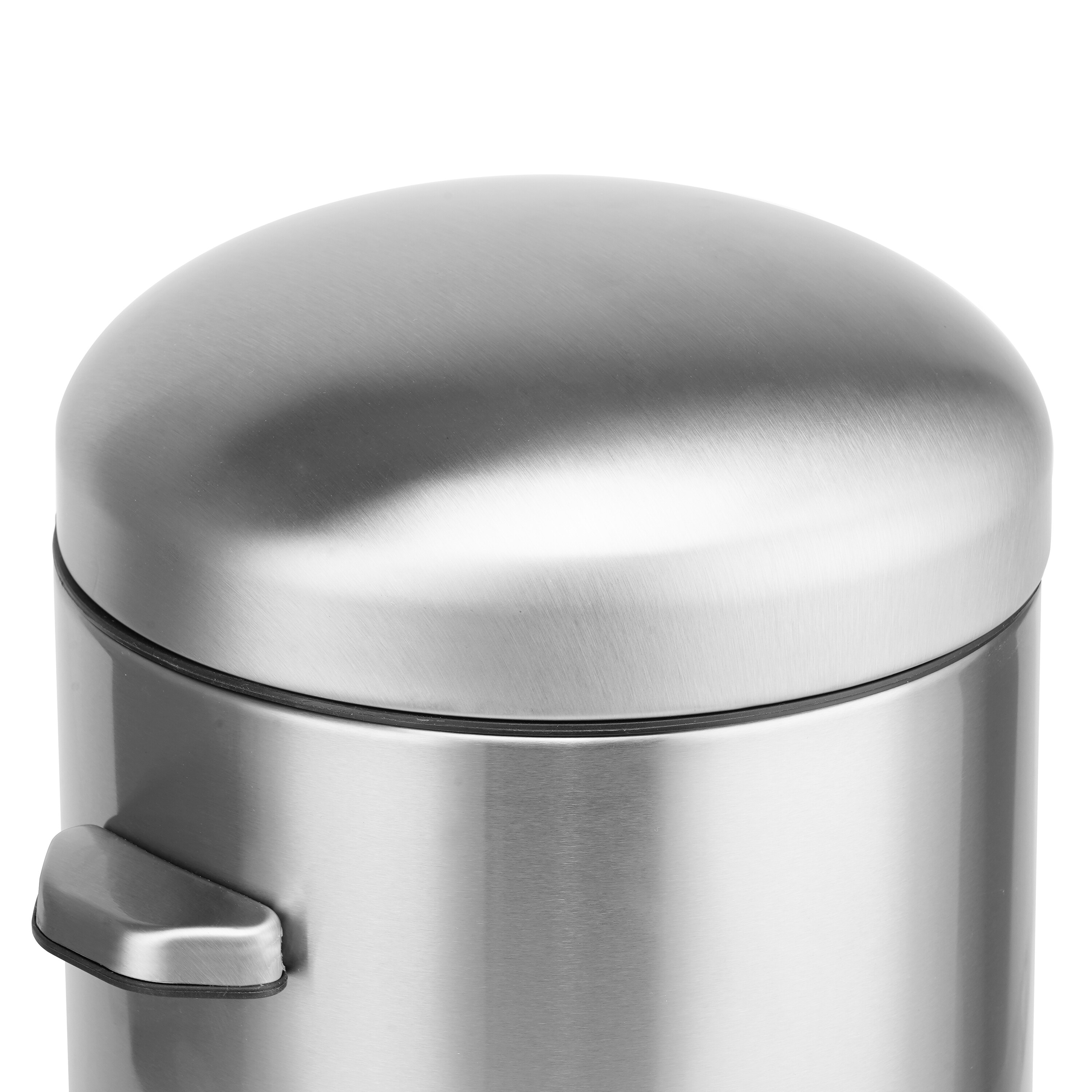 Innovaze 1.32 Gallon Stainless Steel Round Step-On Bathroom and Office Trash Can - Silver