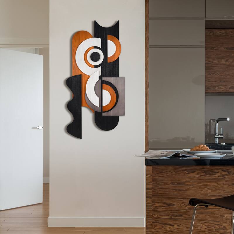 "Honeyed Dusk" Hand Made & Hand Finished Dimensional Solid Paulownia Wood Abstracts Wall Art