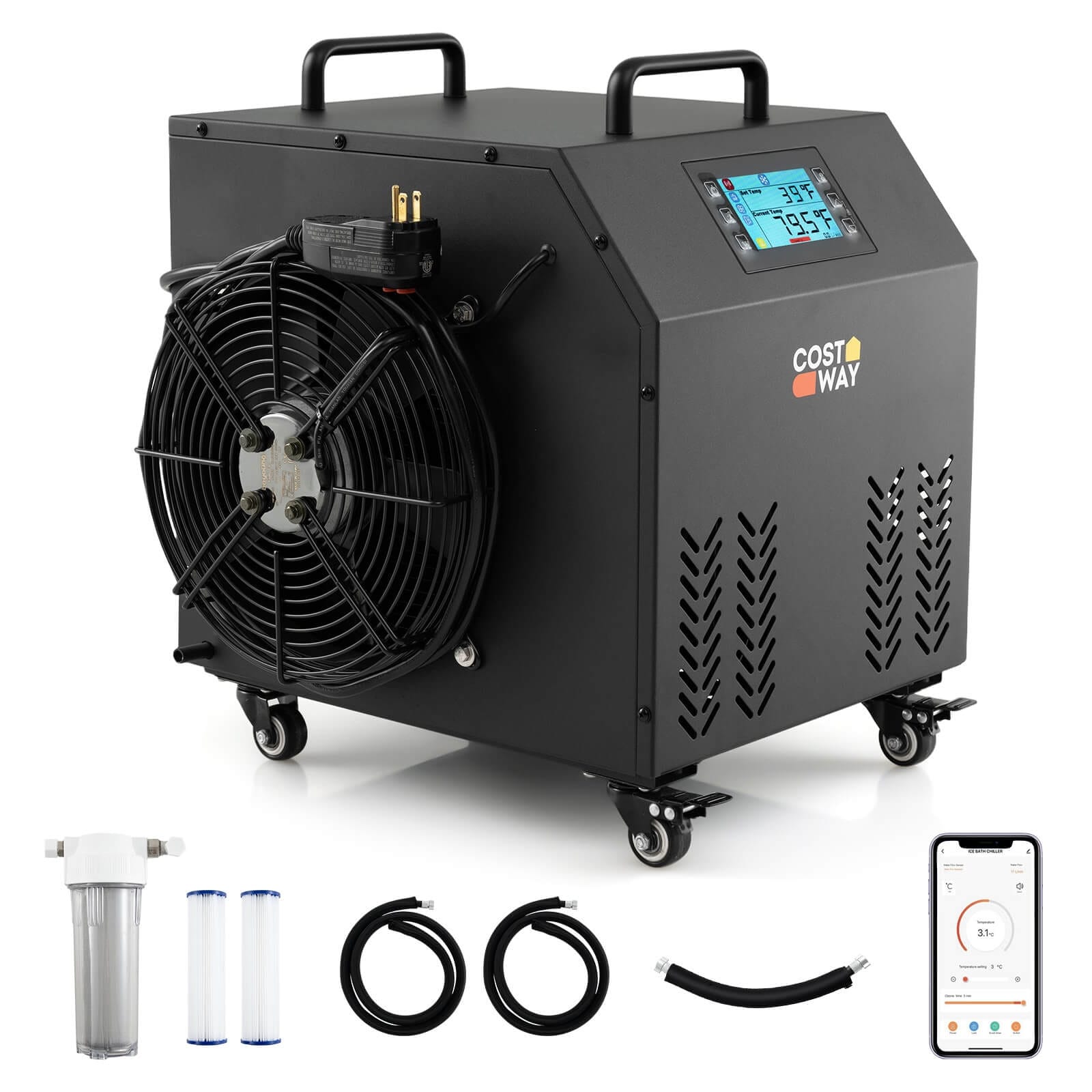 Costway Ice Bath Water Chiller with Universal Wheels Filtration System - See Details