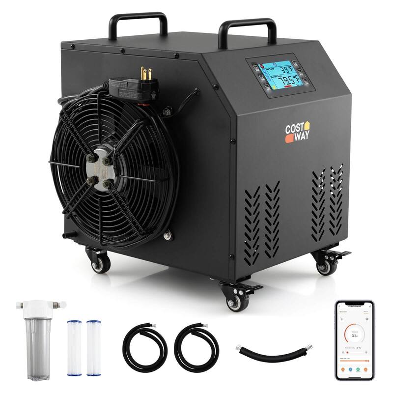 Costway Ice Bath Water Chiller with Universal Wheels Filtration System - See Details - Portable - See Details