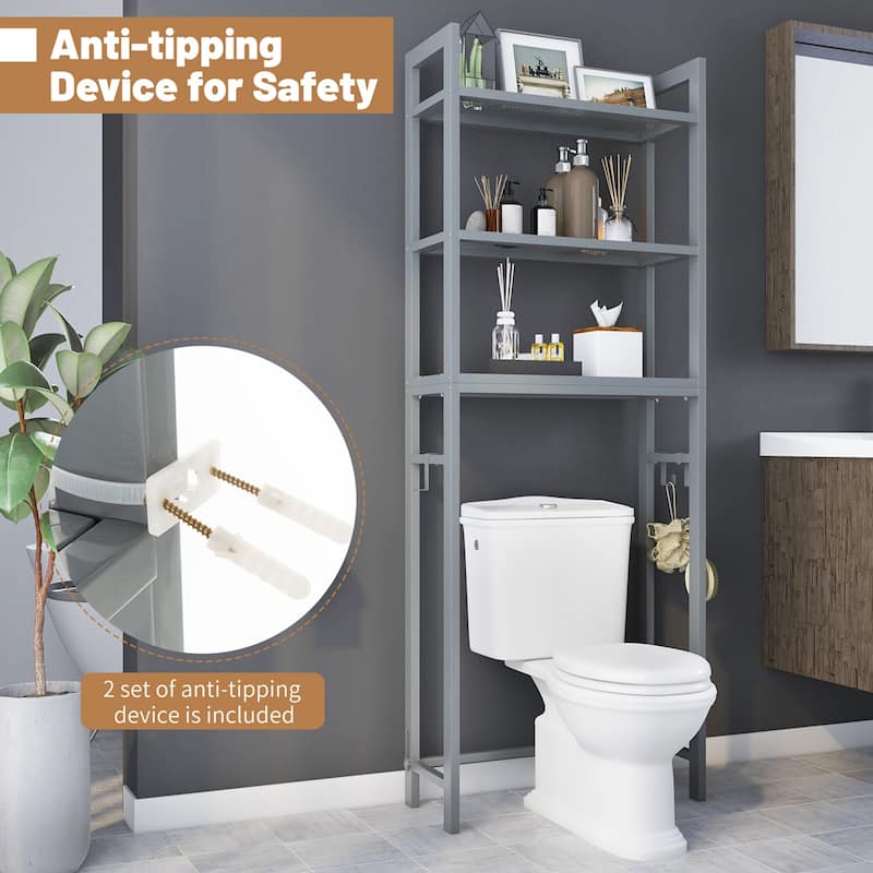 Costway Over-The-Toilet Storage Shelf Space Saving Metal Bathroom - See Details
