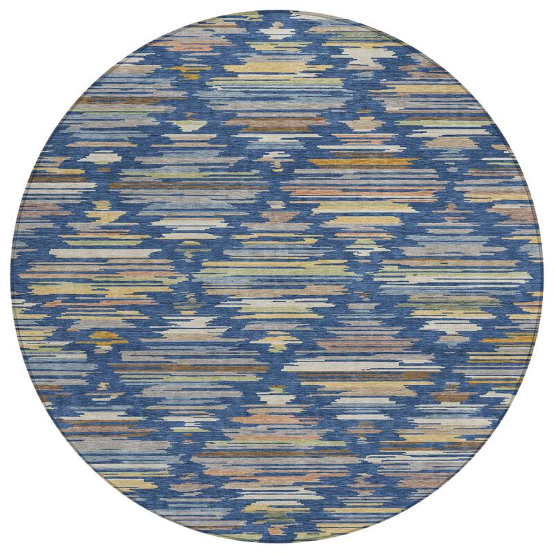 Machine Washable Indoor/ Outdoor Modern Trellis Chantille Rug