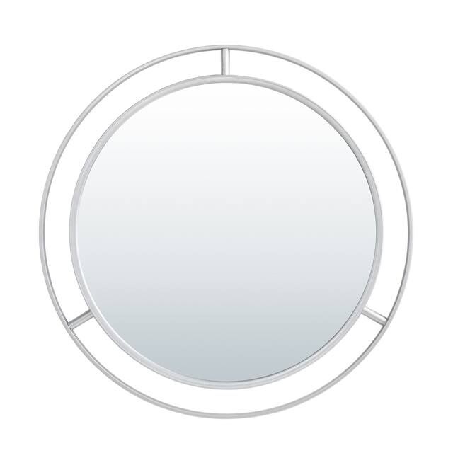 Glitzhome Oversized Iron-framed Round Wall Mirror