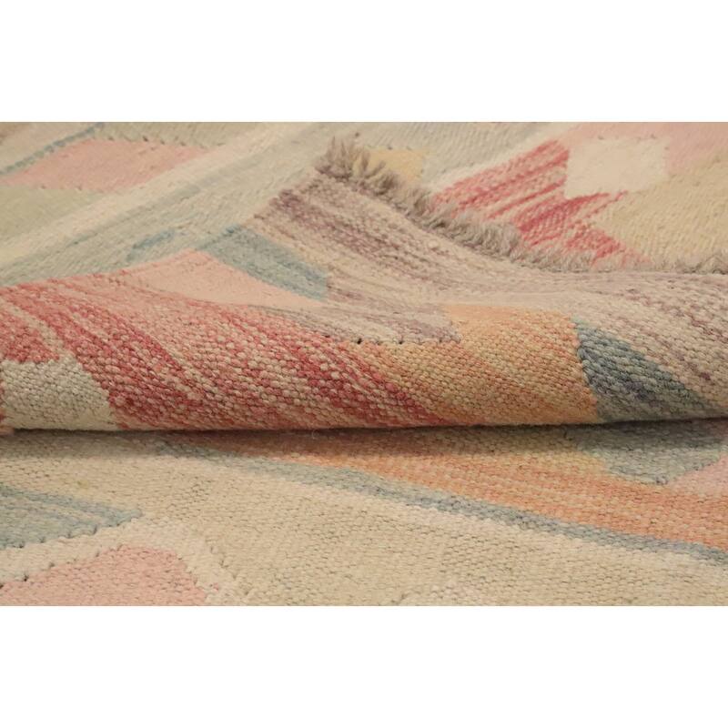 Hand Woven Oriental 100% Wool Carpet Southwestern Tribal Multi-Colored Kilim Area Rug - 5' 8'' X 4' 0''