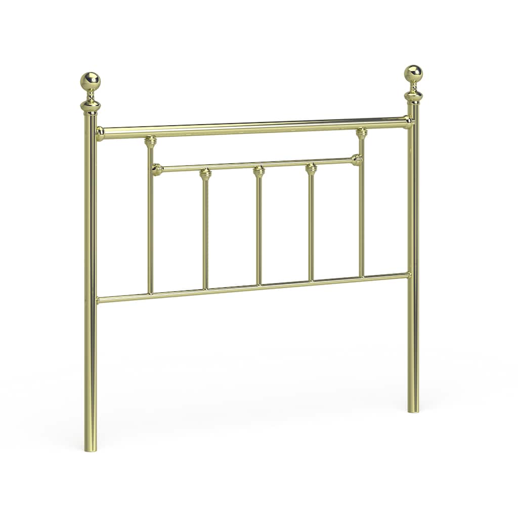 Chelsea Classic Brass Metal Headboard with Round Finials