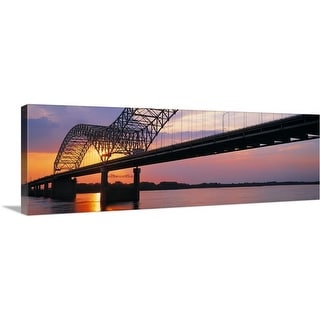 Shop &quot;Sunset Hernandez DeSoto Bridge & Mississippi River Memphis TN&quot; Canvas Wall Art - Overstock ...