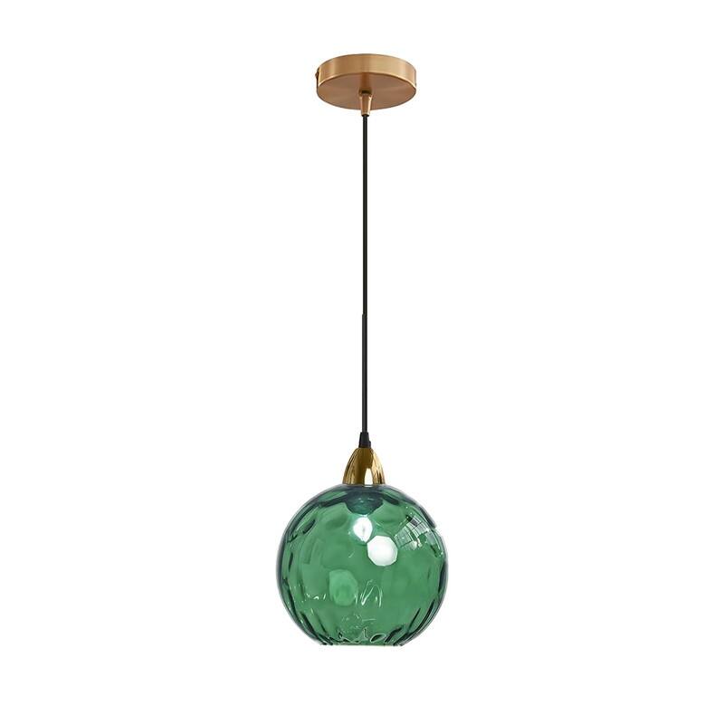 15CM/5.9’’ kitchen lights green hanging lamp glass, metal pendant light