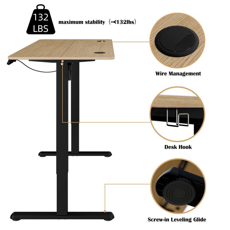 Futzca Height Adjustable Electric Standing Desk, Computer Office Desk