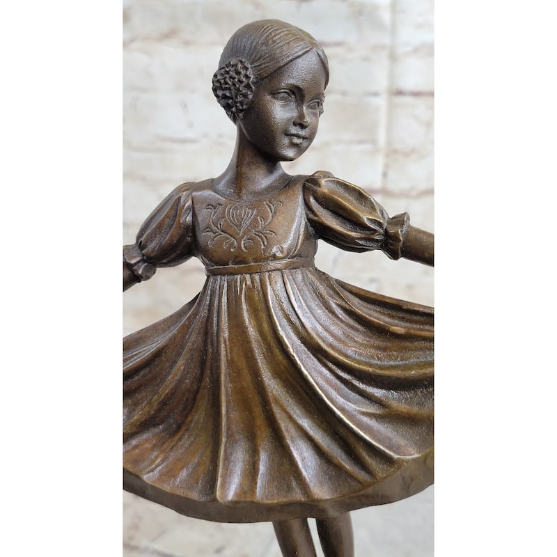 Signed Preiss Young Ballerina Bookend Book End Bronze Sculpture Statue Figurine
