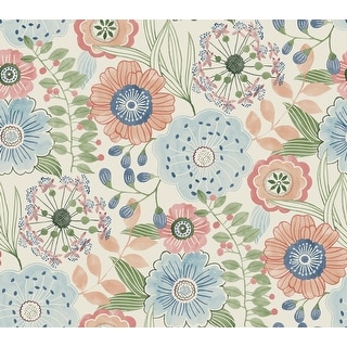 York Wallcoverings Artistic Bouquet Multicolor Wallpaper