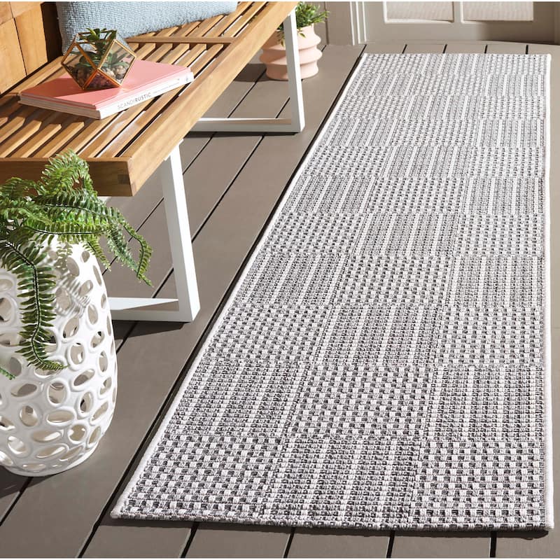 SAFAVIEH Sisal Thera All-Weather Indoor/Outdoor Waterproof Patio Backyard Rug - 2'2" x 8' Runner - Grey/Ivory