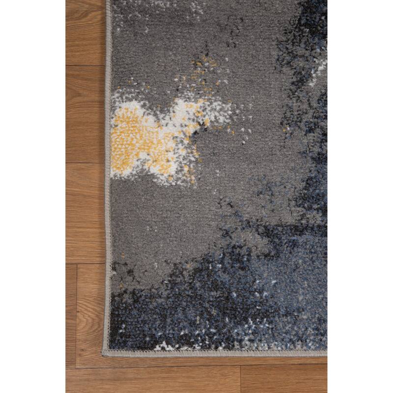 Kriselia Collection Blue/Gray Abstract Area Rug