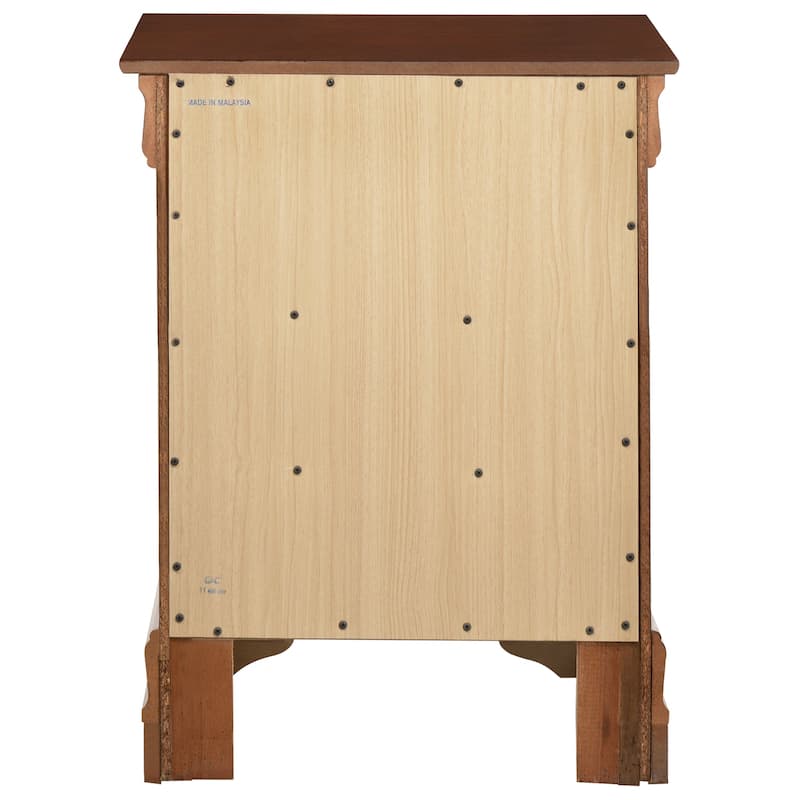 Cherry Nightstand 29x21x16 with Three Spacious Drawers, Compact Bedside Table for Storage and Warm Stylish Finish Decor