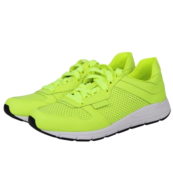 fluorescent yellow tennis shoes