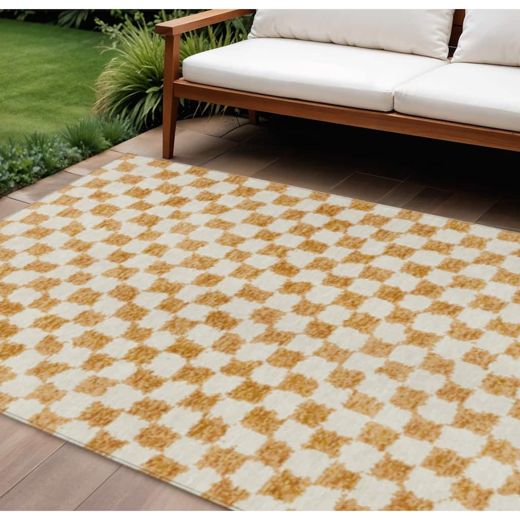 HomeRoots Geometric Transitional Rectangle Outdoor Rug