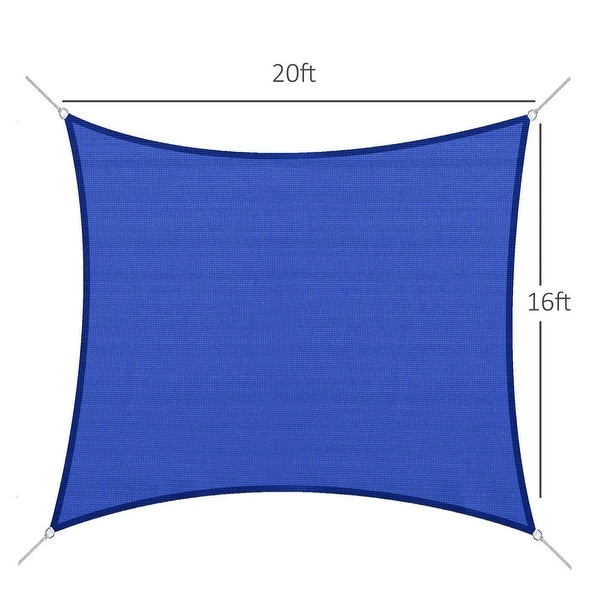 dimension image slide 1 of 2, 16'x20' Sun Shade Sail Canopy Outdoor Shade Sail Cloth for Patio Yard