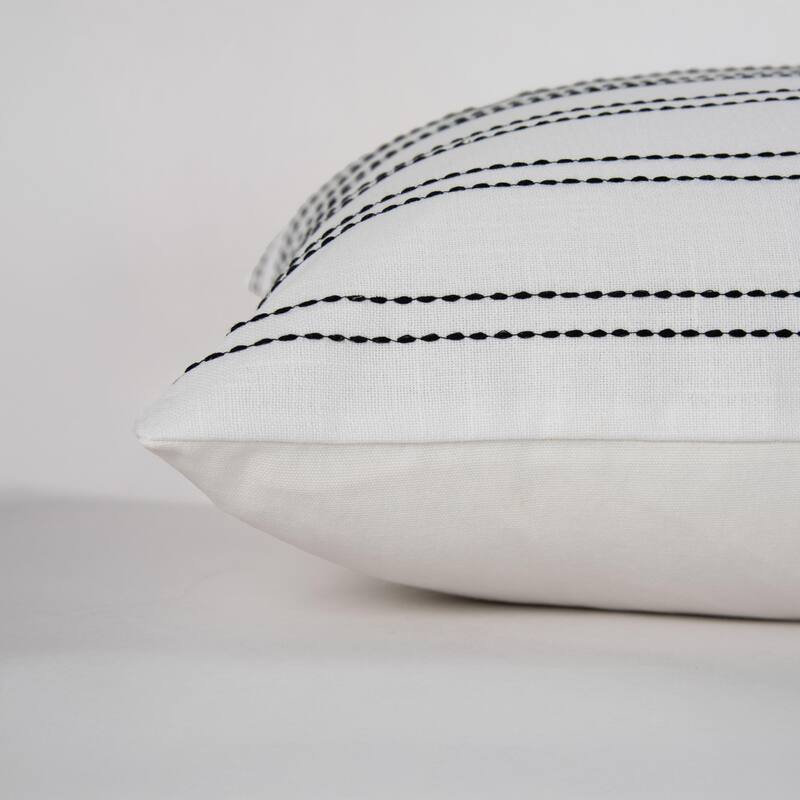 Rizzy Home Striped Embroidered Pillow