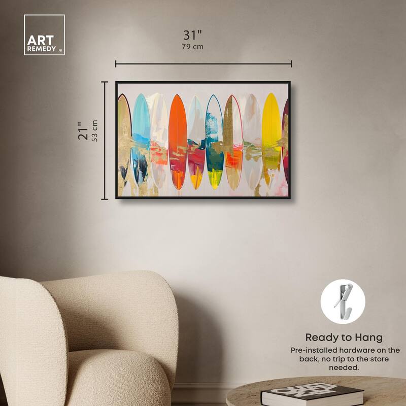 Surfboard Horizons II Canvas by Art Remedy