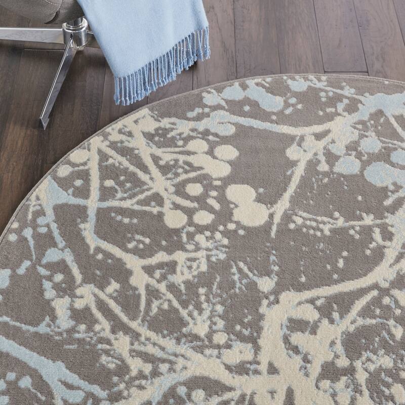 Nourison Jubilant Modern Botanical Abstract Grey Area Rug