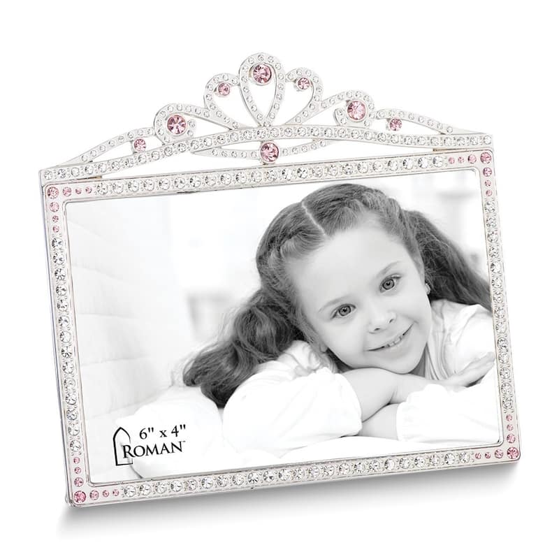 Curata Princess with Pink Crystals Crown 6x4 Photo Frame