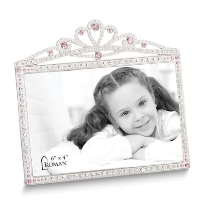 Curata Princess with Pink Crystals Crown 6x4 Photo Frame