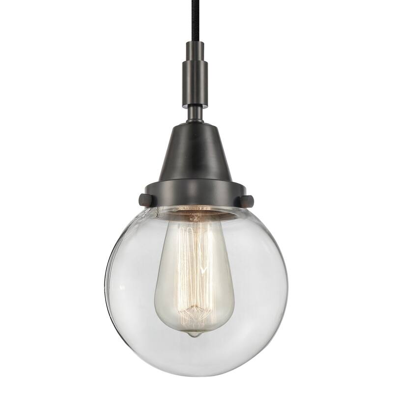 Innovations Lighting 447-1P-G202-6 Beacon 6" Wide Mini Pendant with - Matte Black