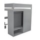 preview thumbnail 13 of 13, Gray Full Pine Wood Loft Bed w/ Wardrobes, 2-Drawer Desk w/ Cabinet