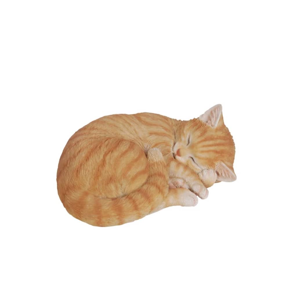 11" Tabby Sleeping Cat Outdoor Garden Statue