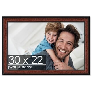 30x22 Traditional Mahogany Complete Wood Picture Frame with UV Acrylic ...