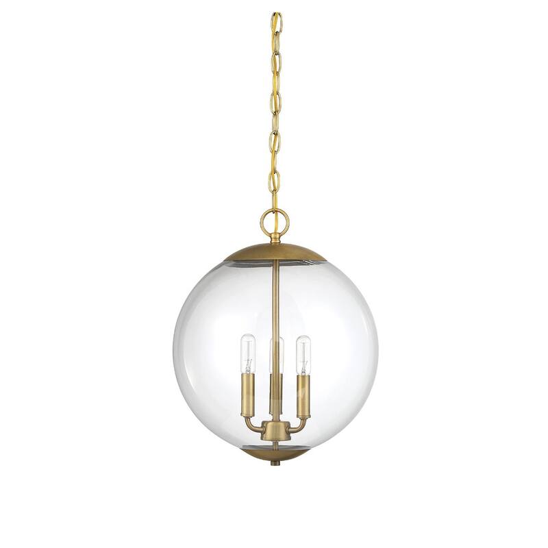 Trade Winds Katie 3-Light 15" Pendant - Natural Brass