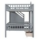 preview thumbnail 15 of 38, Modern Design Full Over Full Bunk Bed with Changeable Table,Solid Wood Construction and Storage Staircase