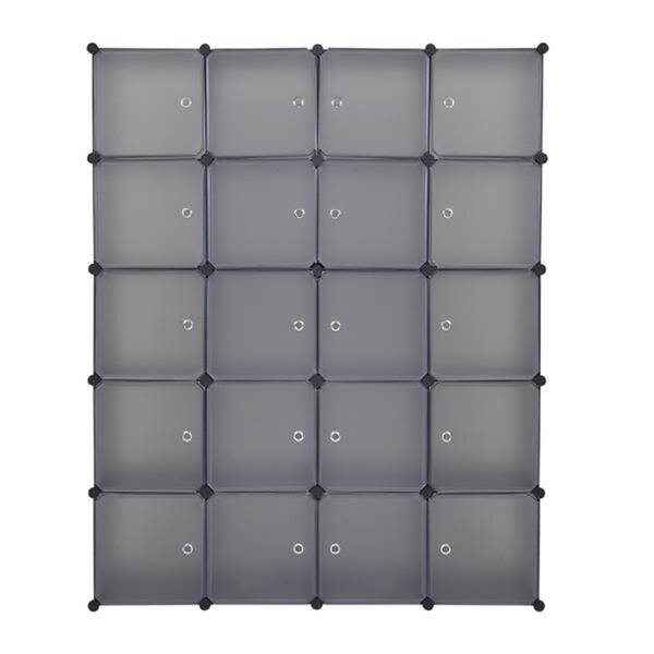 20 Cube Storage Shelves with Door, Hanging Rod, 58