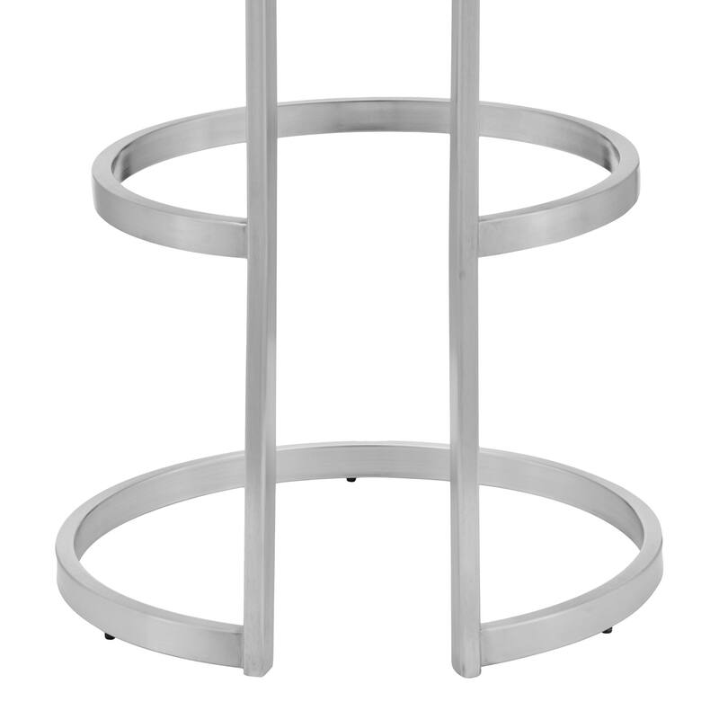 HomeRoots 26" Gray Faux Leather And Iron Swivel Backless Counter Height Bar Chair - 17 x 26 x 17