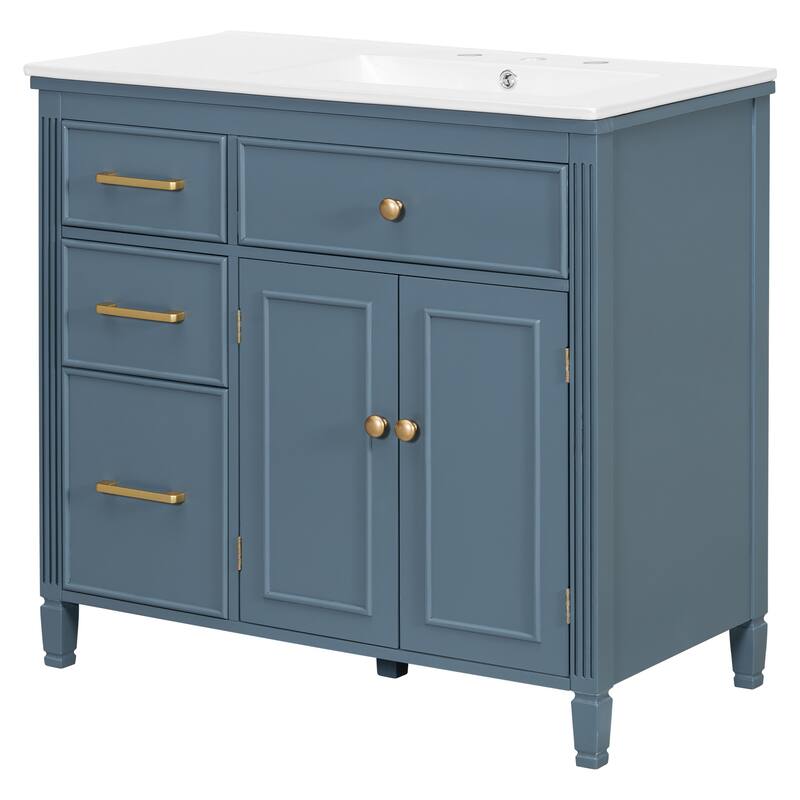 Christopher Knight Home-Vonhart 36" Bathroom Vanity with Ceramic Sink