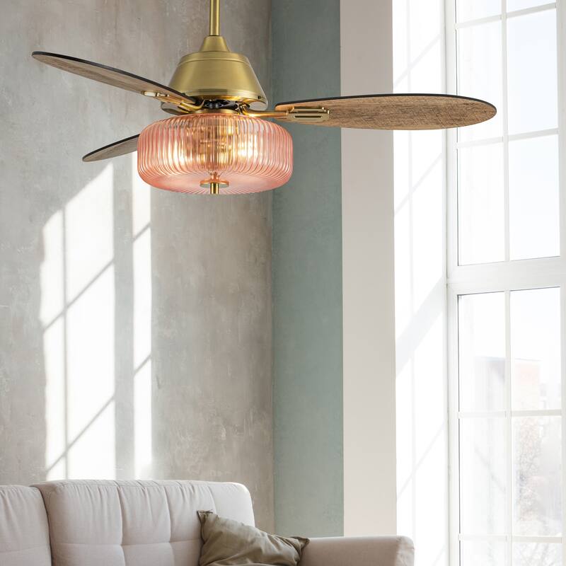 Frederick River of Goods 3-blade 42-inch Modern Indoor Ceiling Fan with Pink Shade and Remote Control - 42" x 42" x 18"
