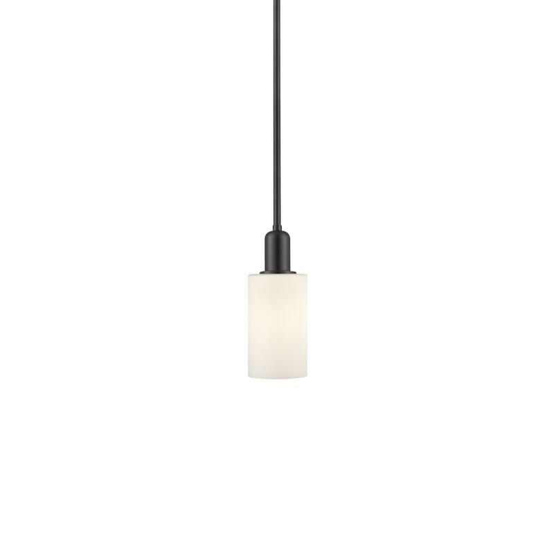 Innovations Lighting 716-1S-10-5 Clymer Pendant Clymer 5" Wide Mini - Matte Black / Matte White