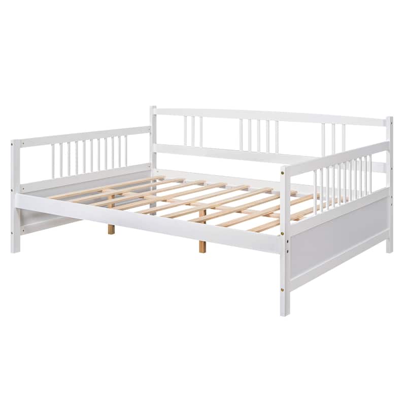 Full Size Classic Solid Wood Daybed: Sturdy Frame, Storage