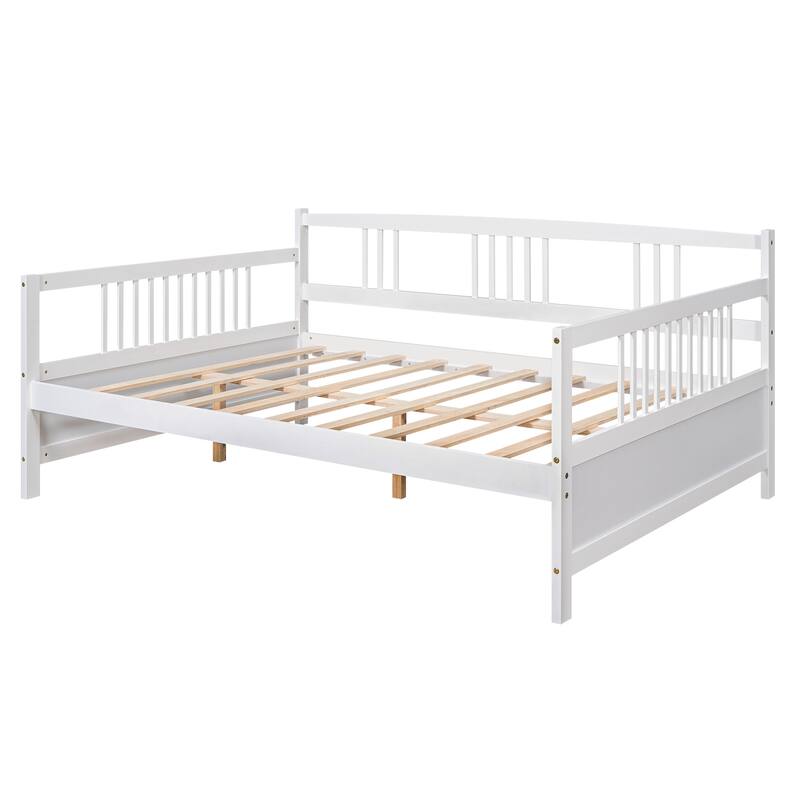 Full Size Daybed with Support Legs, White - Multi-functional Furniture for Bedroom or Living Room