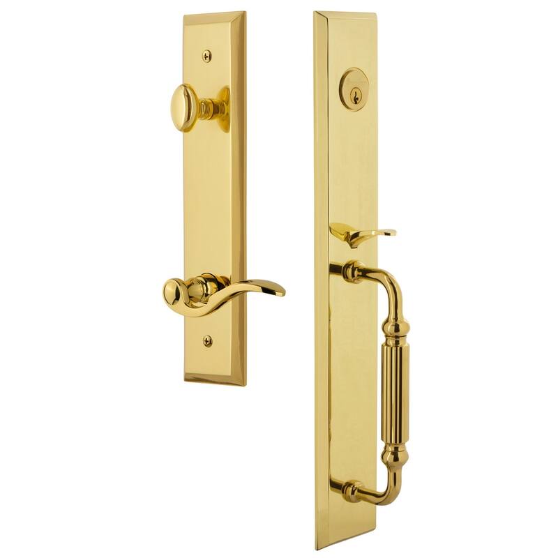 Grandeur Fifth Avenue Solid Brass Rose Left Handed Dummy Full Plate - Lifetime Brass